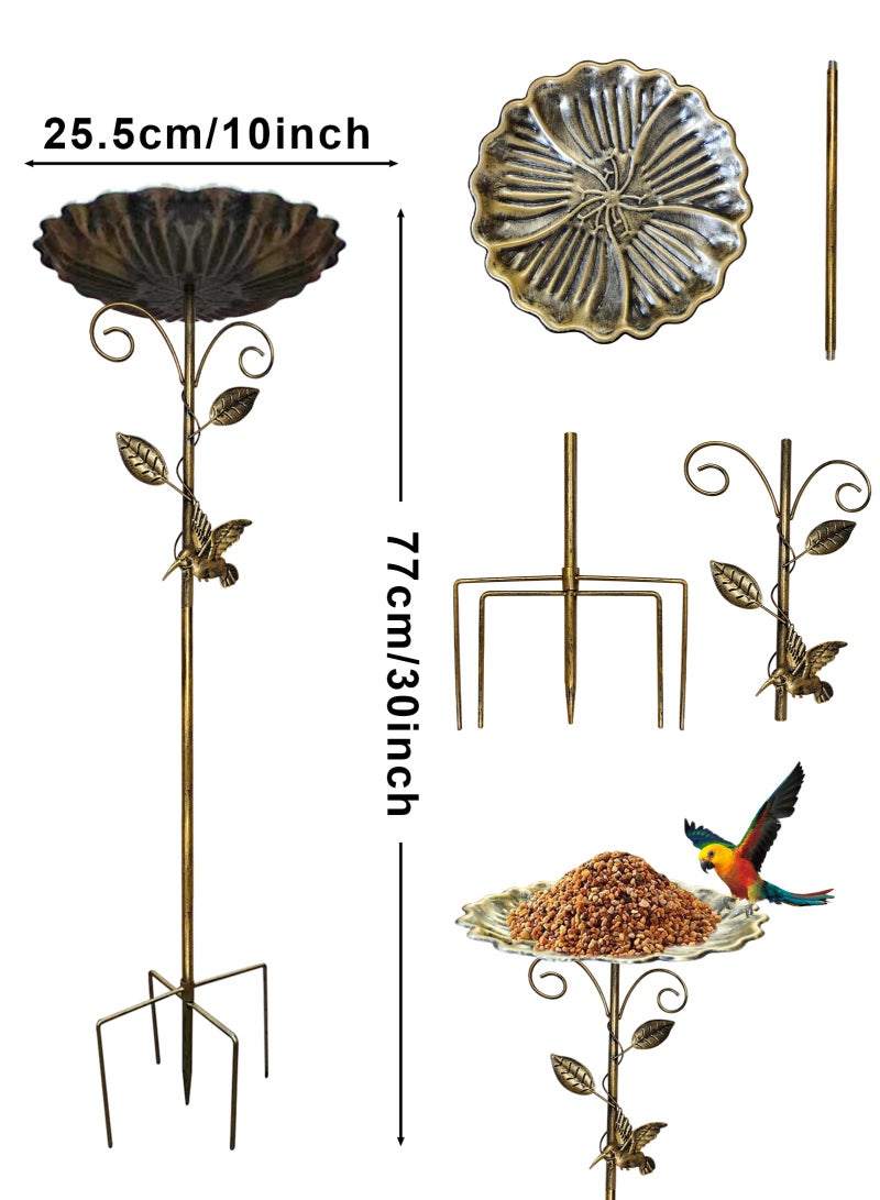 URbazaar Metal Bird Bath, Standing, Large for Garden, 5 Pointed Base, 85 cm Bird Bath, Bird Bath, Garden Standing for Wild Birds, Bird Bath, Frost-Proof Garden Bird Bath, Water Bath for Birds - Image 2