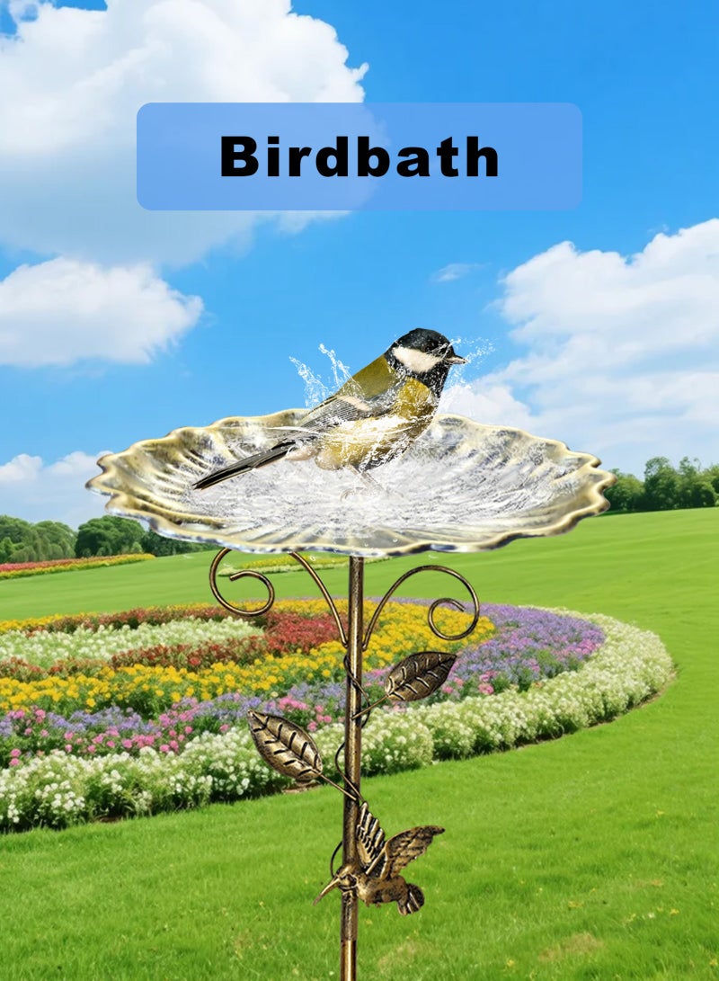 URbazaar Metal Bird Bath, Standing, Large for Garden, 5 Pointed Base, 85 cm Bird Bath, Bird Bath, Garden Standing for Wild Birds, Bird Bath, Frost-Proof Garden Bird Bath, Water Bath for Birds - Image 4