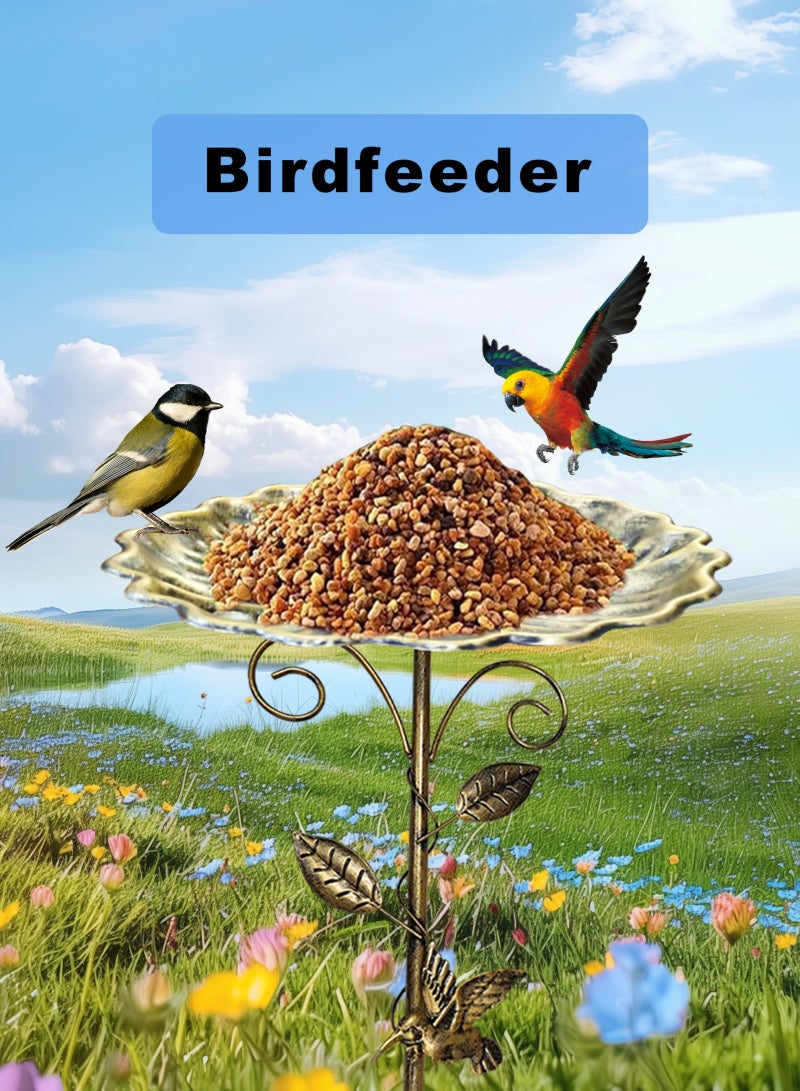 URbazaar Metal Bird Bath, Standing, Large for Garden, 5 Pointed Base, 85 cm Bird Bath, Bird Bath, Garden Standing for Wild Birds, Bird Bath, Frost-Proof Garden Bird Bath, Water Bath for Birds - Image 3