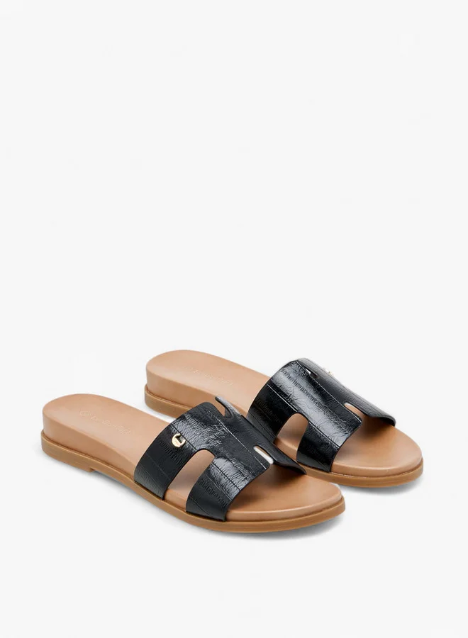 Le Confort Women's Textured Slip-On Flat Sandals