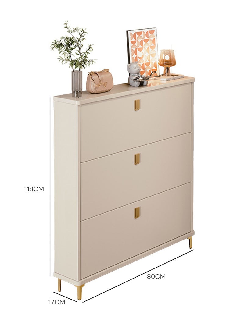 Home Entrance Furniture 3-Layer Ultra-Thin Shoe Cabinet, Flip-Top Ultra-Thin Shoe Cabinet, Saves Space