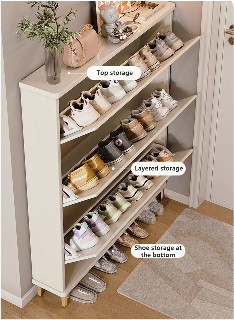 Home Entrance Furniture 3-Layer Ultra-Thin Shoe Cabinet, Flip-Top Ultra-Thin Shoe Cabinet, Saves Space