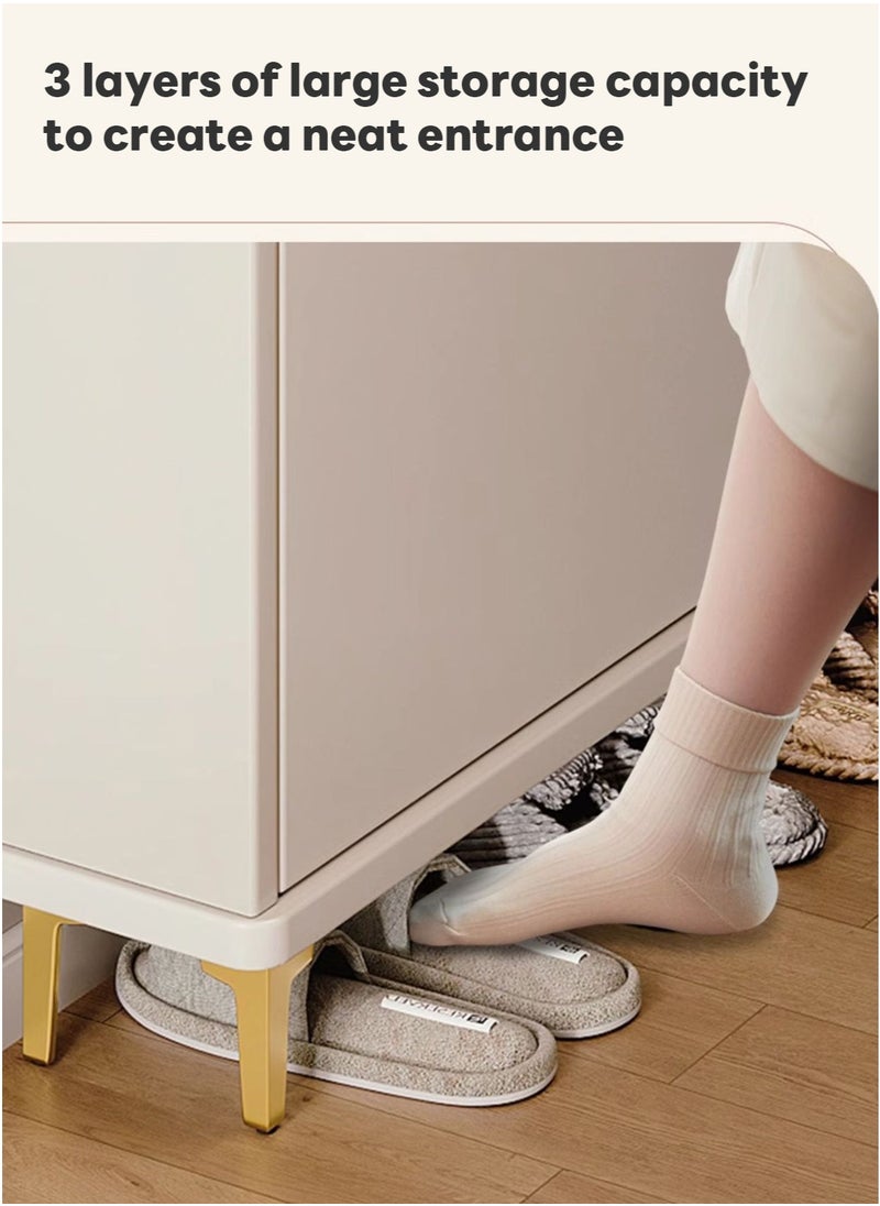Home Entrance Furniture 3-Layer Ultra-Thin Shoe Cabinet, Flip-Top Ultra-Thin Shoe Cabinet, Saves Space