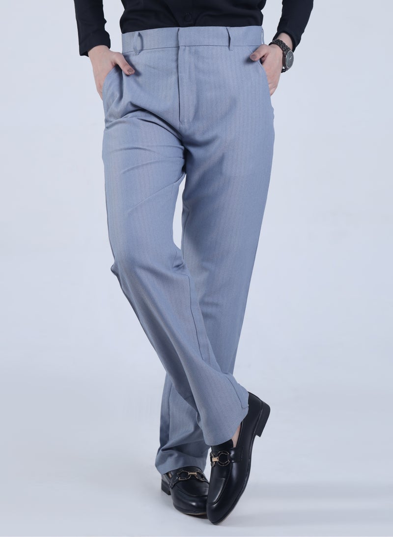 Ambittrends Ice Blue Formal Pants For Women - Image 2