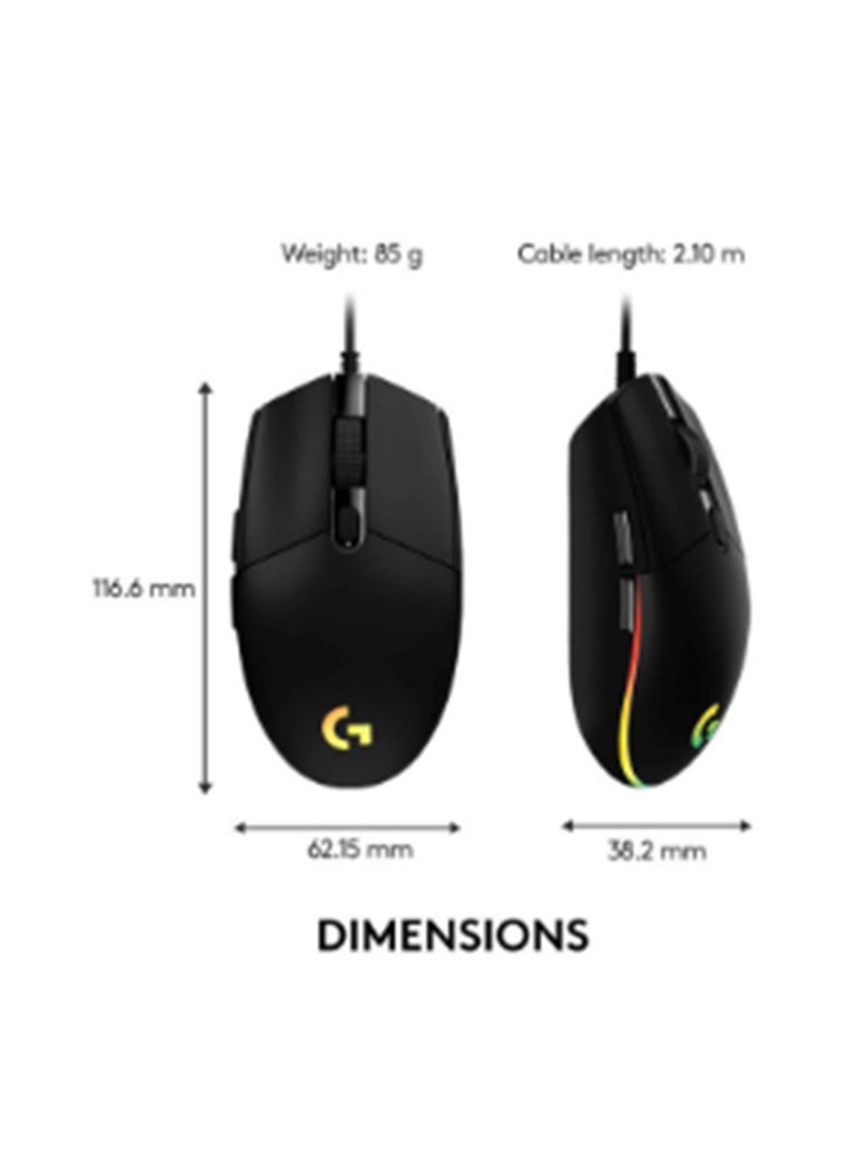 لوجيتيك - لوجيتك G102 مزامنة البصرية لعبة الماوس ، قابل للتعديل RGB الإضاءة ، 6 أزرار برمجة ، وخفيفة الوزن ، أسود - Image 1
