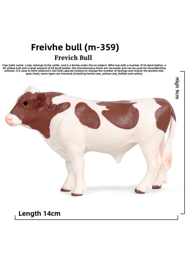 Simulation Solid Wild Animal Model Children's Science And Education Toys Poultry Ranch Farm Cows Cattle Buffalo Ornaments-Color:Ox-359 Flevier Bull 【0.189kg】】 - Image 1