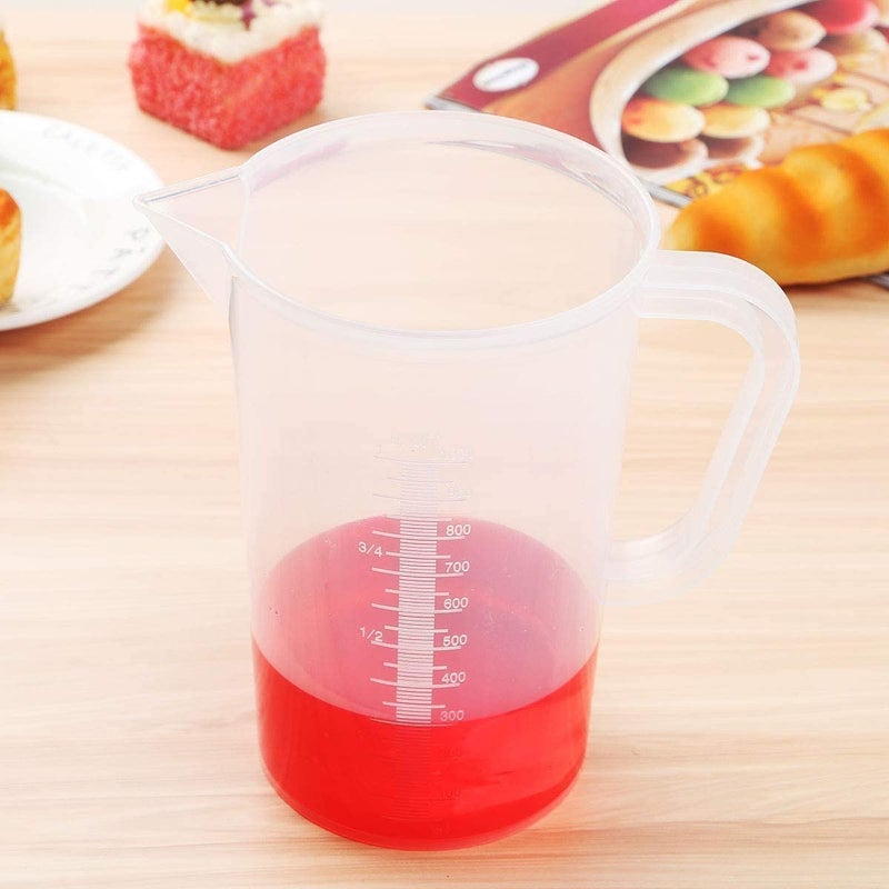 HOMEOTRADE Plastic Measuring Jug 2000ml Beaker with Handle Set of 3