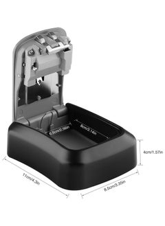 Rubik Key Storage Safe Box, 4 Digits Combination Key Lock Box with Resettable Wall Mounted for Outdoor and Indoor Home Hotel Office - Black/Orange  - Image 3