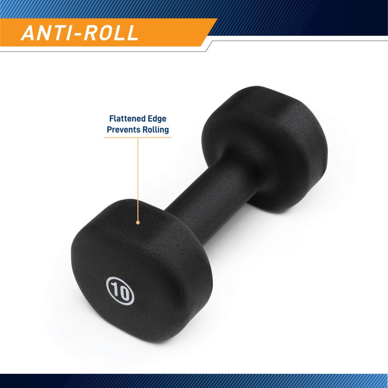 Marcy Neoprene Dumbbell, Single Piece, 10-lb, Midnight Black - Image 3