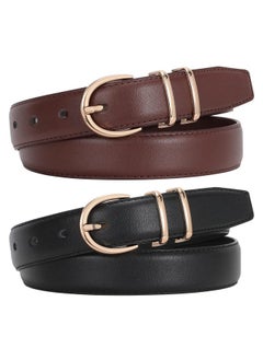 2 Pack Women Leather Belt For Jeans Fashion Ladies Belts For Pants Dresses With Gold Buckle - pzsku/Z33255EDE611007D3E625Z/45/_/1735566592/8656f48e-dc76-47f6-b890-5ce0184ca617