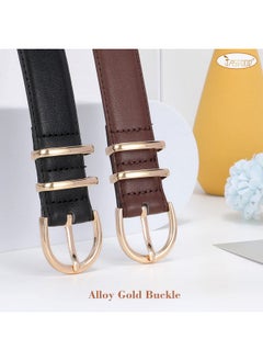 2 Pack Women Leather Belt For Jeans Fashion Ladies Belts For Pants Dresses With Gold Buckle - pzsku/Z33255EDE611007D3E625Z/45/_/1735566593/51688c41-f383-441e-8954-924ff4361b52