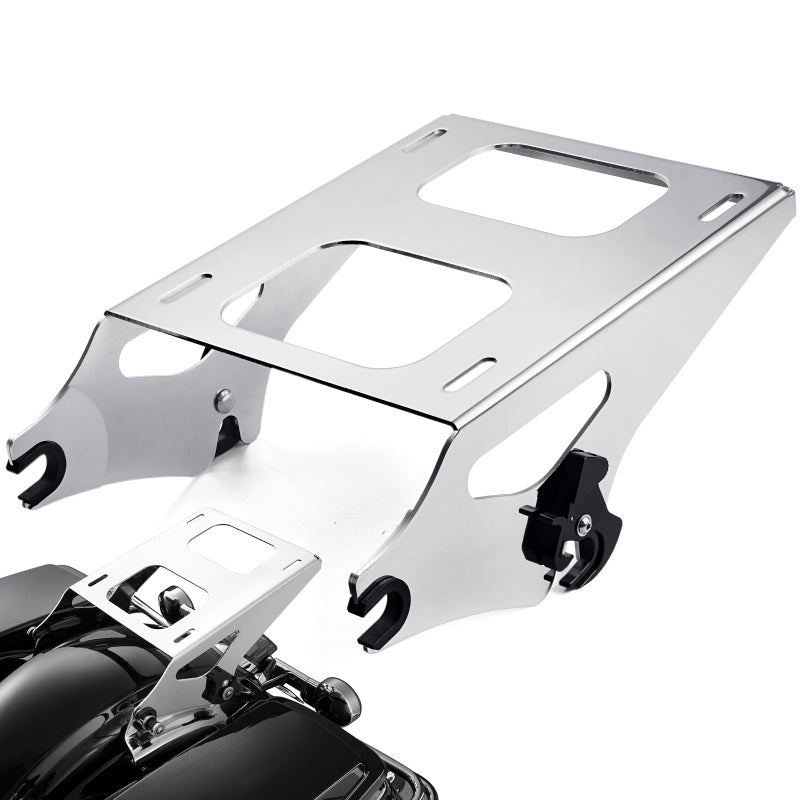 PBYMT Tour Pack Mount Thicker Tour Pack Bracket Detachable Twoup Luggage Rack Fits for Harley Davidson Touring Street Glide Road King Electra Glide 20142025Chrome