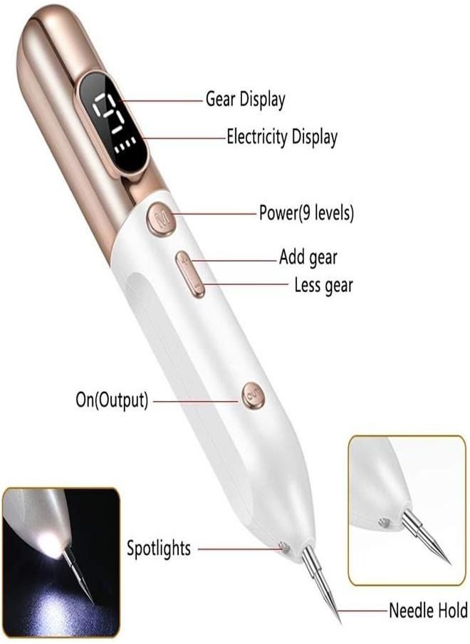 Generic Home Use Pico Laser Pen Laser Plasma Needles Remover Set for Mole Wart Dark Spot Freckle Skin Tag Removal Painless Beauty Device for Spot and Tattoo Skin Care Tool Replacement Accessories (Gold)  - Image 2