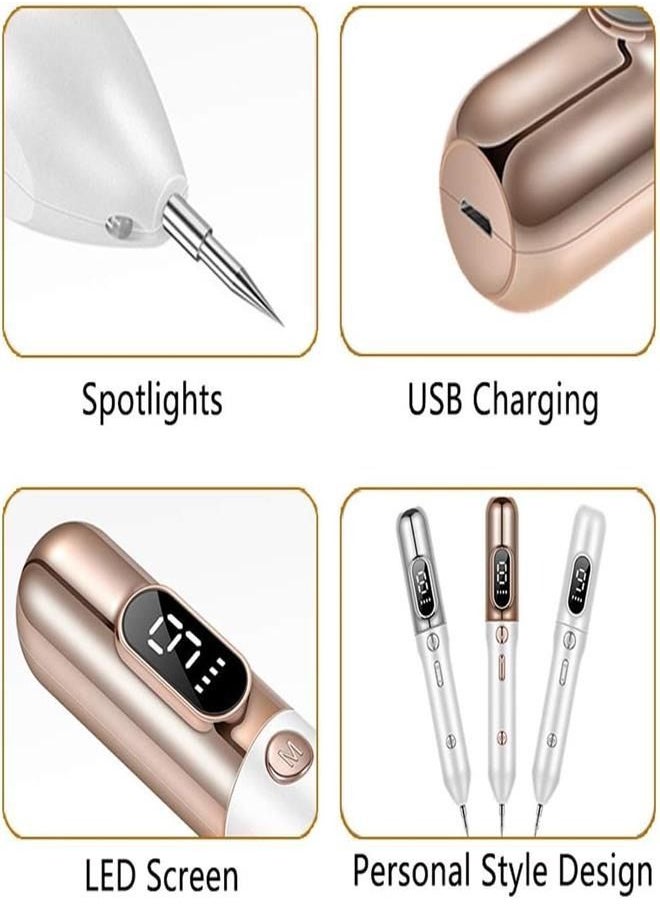 Generic Home Use Pico Laser Pen Laser Plasma Needles Remover Set for Mole Wart Dark Spot Freckle Skin Tag Removal Painless Beauty Device for Spot and Tattoo Skin Care Tool Replacement Accessories (Gold)  - Image 5