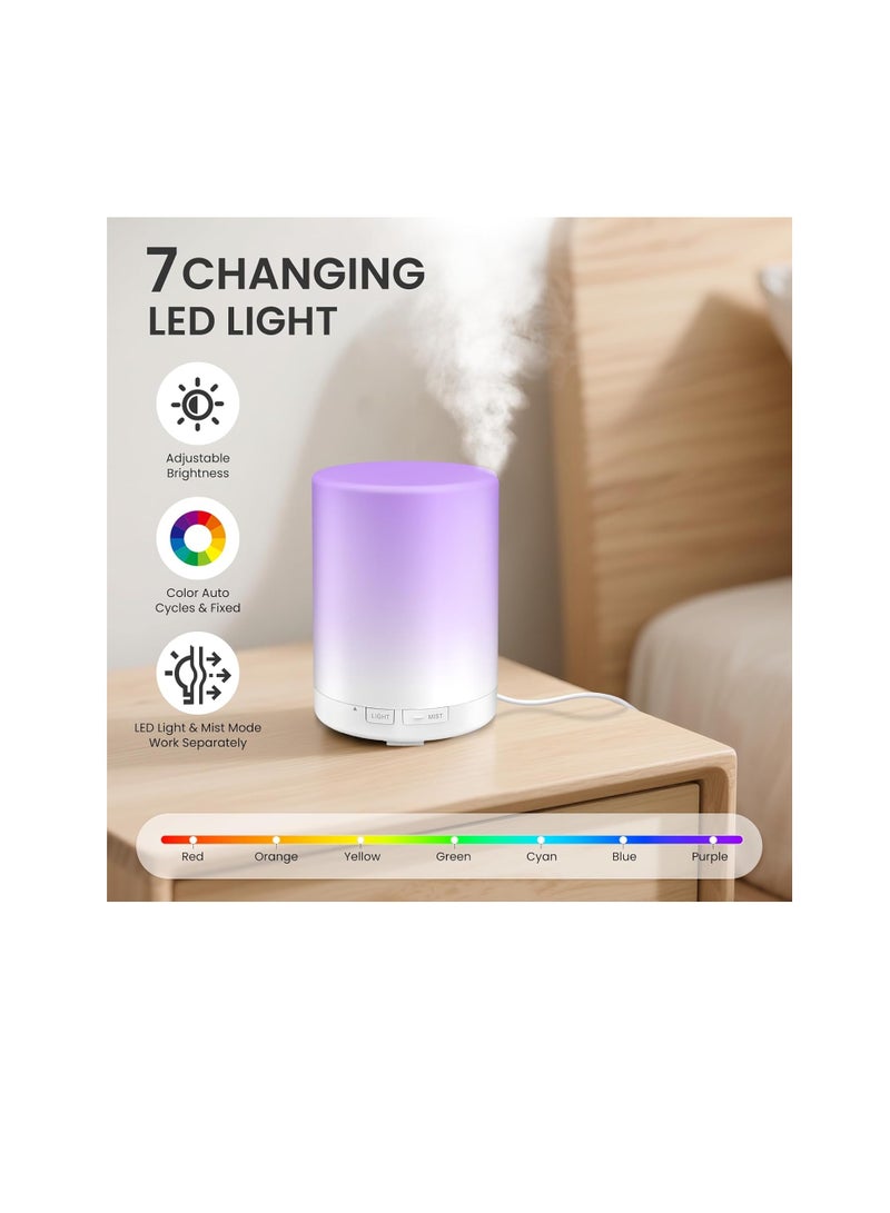 URPOWER 300ml Aromatherapy Essential Oil Diffuser Ultrasonic Air Humidifier AUTO Shut Off Scent Diffuser Night Light 7 Color Changing LED Lights and 4 Timer Settings for Bedroom Office Home - Image 2