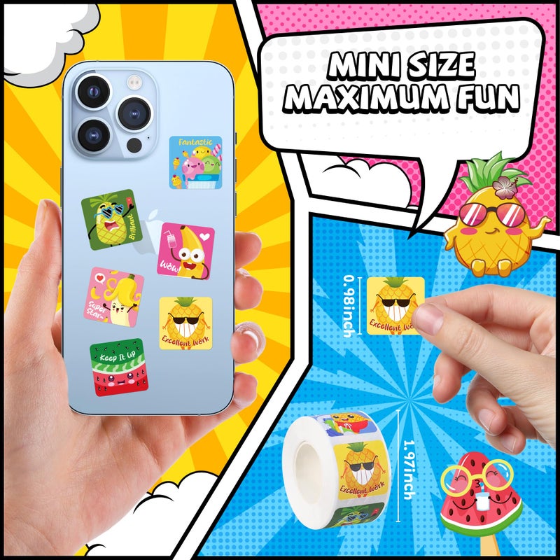 HORIECHALY 1200 Pcs Scented Stickers for Kids, 4 Rolls Scratch and Sniff Smelly Motivational Reward Stickers, Classroom Teacher Must Haves, School Supplies Incentives for Students(0.98") - Image 2