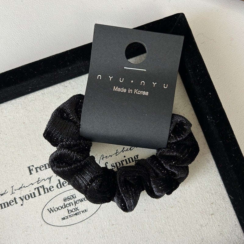 Loquat Korean Velvet Hair Ties Retro Autumn Winter Black