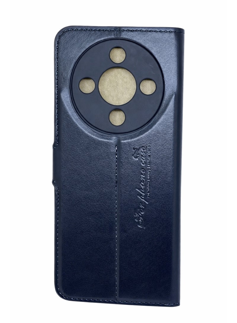 جراب جلد أنيق وش وظهر لموبايل Honor X9d – حماية متكاملة من الصدمات والخدوش اليومية – لون أسود فاخر - Image 5