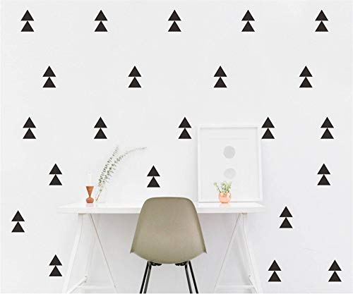 JURUOXIN 120 Pcs/Set Triangle Wall Pattern Decal Vinyl Stickers for Kids Boy Girl Baby Bedroom Playroom Art Decorations Removable Decor Home House Design YMX56 (Black) - Image 2