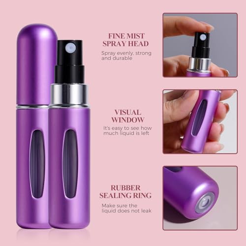 JPNK 24 Pcs Mini Refillable Perfume Portable Atomizer Bottles Travel Size Spray Refillable Refill Bottle 5 ml with Travel and Outgoing Bag - Image 3