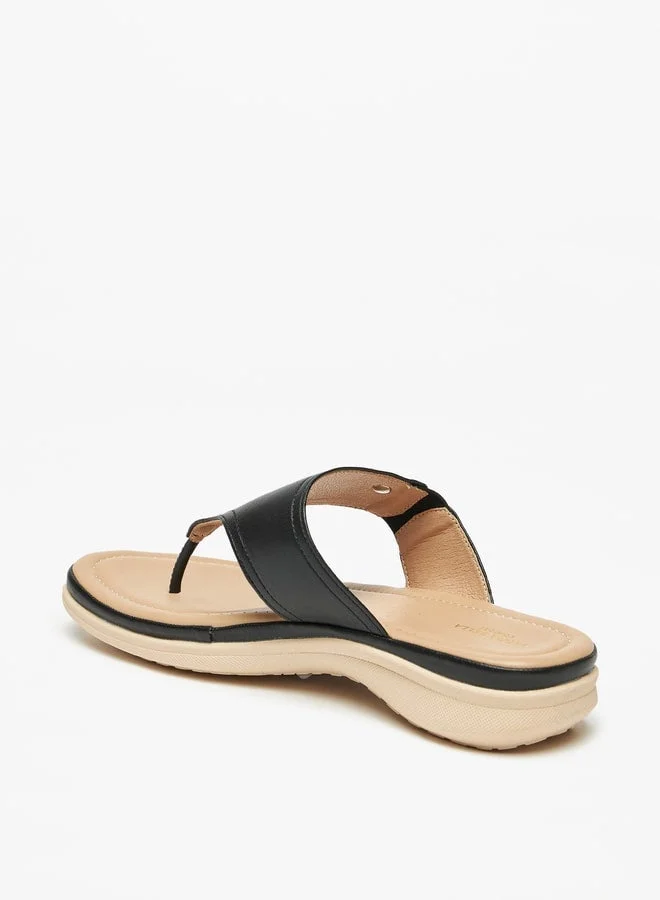 Flora Bella By Shoexpress Solid Slip-On Sandals with Logo Accent