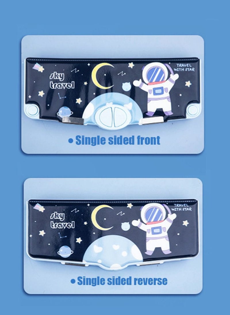 1Pc Multifunctional Pencil Case,Large Capacity Pencil Box for Boys & Girls Students with Craft Scissor Portable Stationery Organizer,Astronaut, Blue, 24.5 x 10 x 3.5 cm,Pencil Case - Image 5