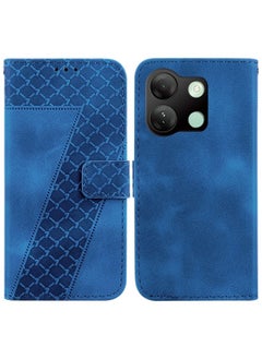 Case Cover For For Infinix Smart 7 HD 7-shaped Embossed Leather Phone Case(Blue)