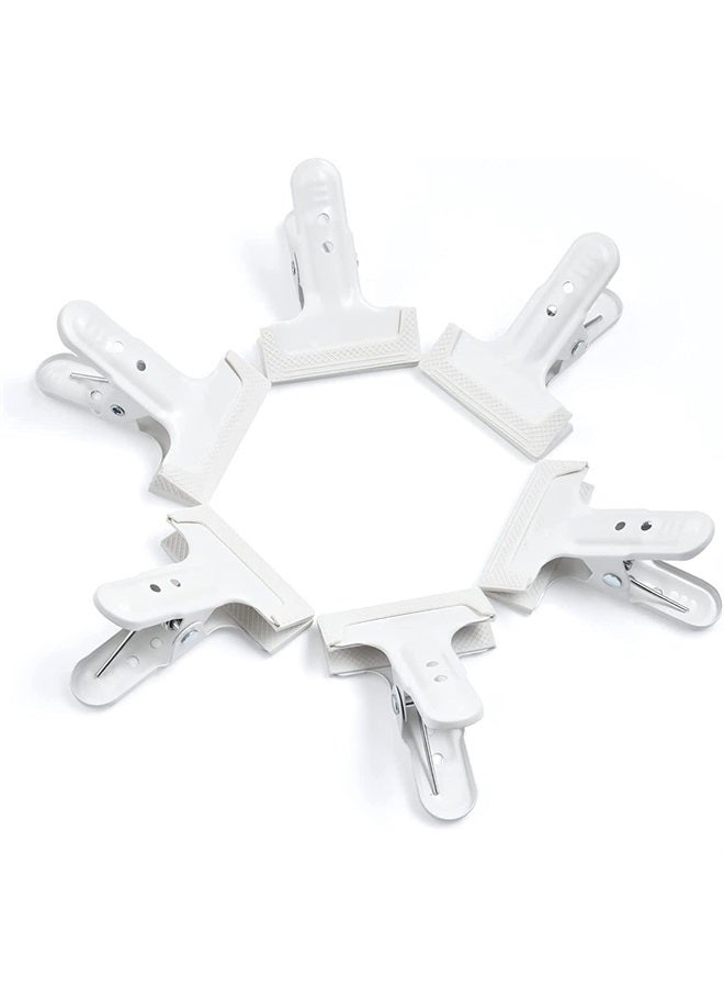 KAGYOKU Backdrop Spring Clamps 6 Pack Large Heavy Duty Photography Backdrop 4" Clips for Background Backdrops Stand, Woodworking, Home Improvement (White) - Image 1