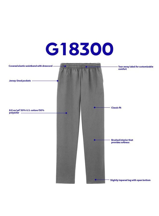 Gildan men's open bottom sweatpant with pockets pants, navy, xl - Image 5