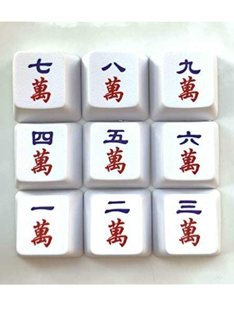 PBT Keycaps 9 Keys Set, Chinese Mahjong Wan Words Keycaps, Dye-Sublimation PBT Keycaps, DIY keycaps OEM Keycaps for Gaming Mechanical Keyboard, Custom Keycaps for Numeric Keypad - Image 1