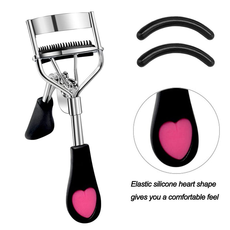 Pinkiou Eyelash Curlers with Comb and Eyelash Separator Set Professional Lash Curler with Built-in Comb Ergonomic Heart-Shaped Handle and Eyelash Comb Tool for Daily Makeup - Image 4