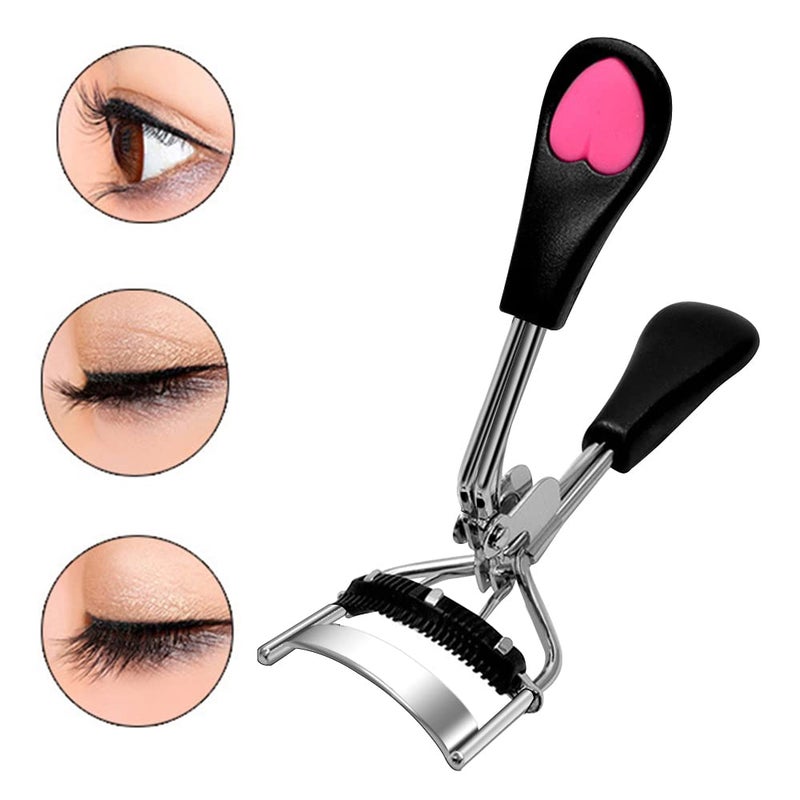 Pinkiou Eyelash Curlers with Comb and Eyelash Separator Set Professional Lash Curler with Built-in Comb Ergonomic Heart-Shaped Handle and Eyelash Comb Tool for Daily Makeup - Image 2