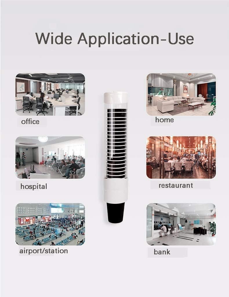 Zinley Paper Cup Dispenser Holder Wall Mounted Plastic Drinking Water Cup Dispenser Glass Dispenser Holder Disposable Cup Holder Organizer Sticker or Screw Plate Mountable - Image 3