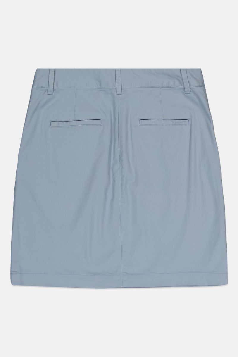 GANT Women Solid Mini Skirt, Dusty Blue - Image 3