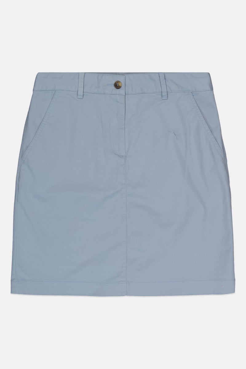 GANT Women Solid Mini Skirt, Dusty Blue - Image 2