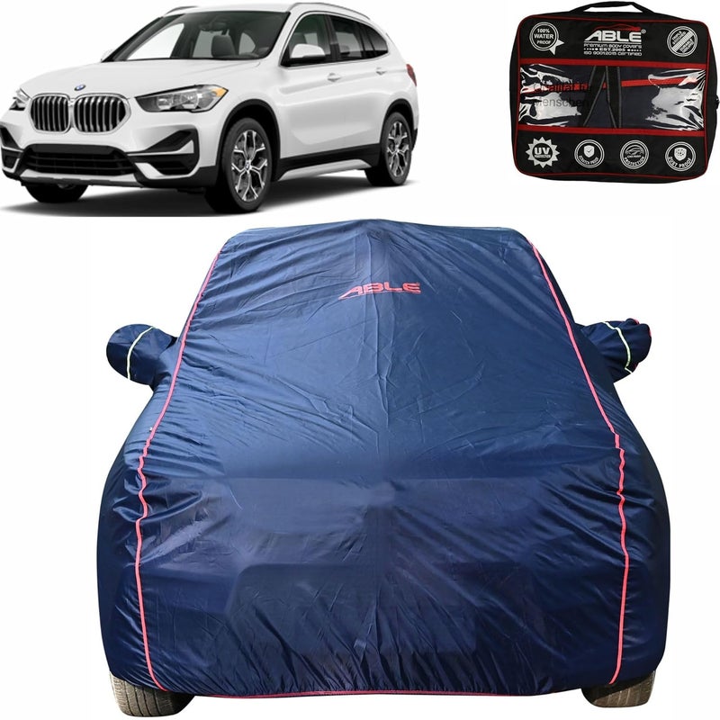 Able Parashuit Blue WR Series Car Body Cover with Mirror Pockets and Driver Door Zipper Compatible for X1 New Type-II (2016 to 2022 Model) - Image 1