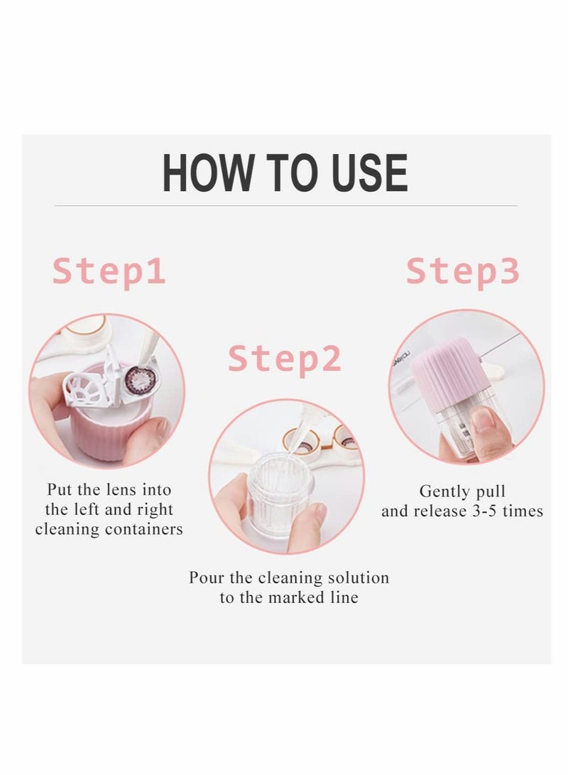 SOLARAE Portable Contact Lens Cleaner Case, Contact Lens Washer with Drawstring Manual Cleaner Machine for Daily Care Fast Cleaning Soft and Hard Contact Lenses (Rhine Green) - Image 5