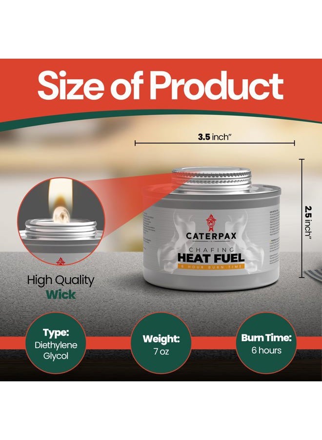 Caterpax 6 Hour Chafing Fuel Cans for Food Warmers & Chafing Buffet Trays – Smokeless, Long Burn, Easy Lighting, Indoor Safe - 12 Pack - Image 2