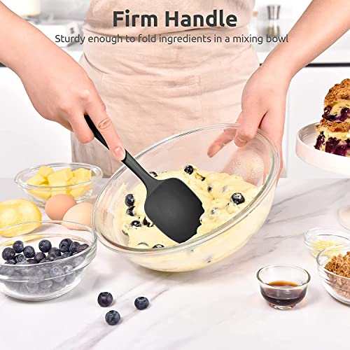 TASKHOUSE Silicone Spatula & Pastry Brush Set Heat Resistant Non-Stick Baking & Cooking Utensils Rubber Scraper & Oil Brush (2 Piece, Black) - Image 4