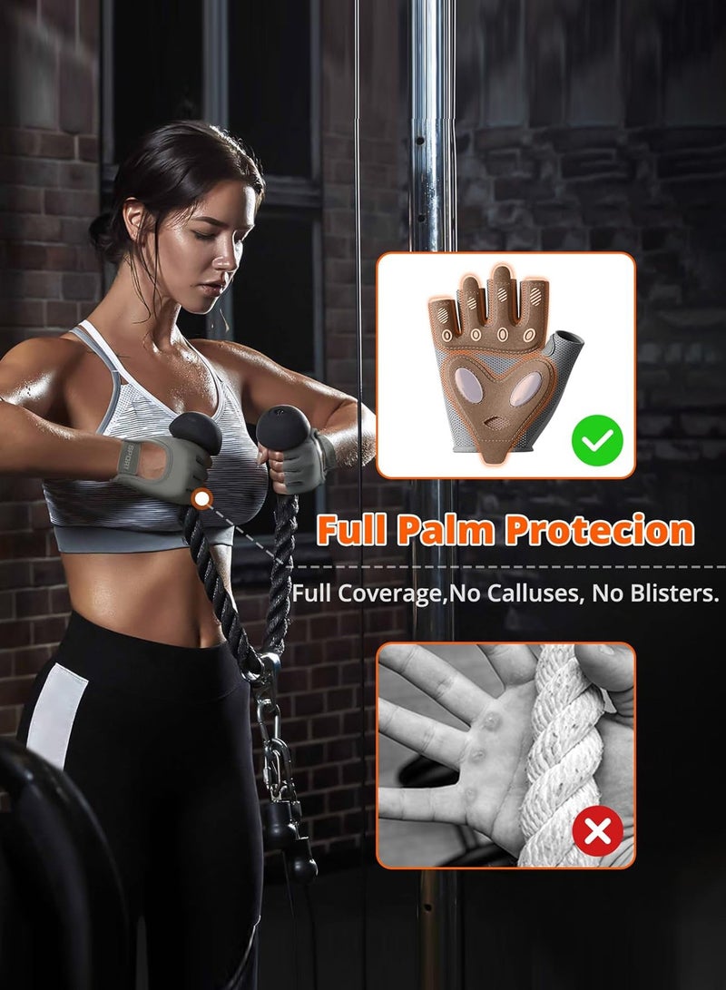 HomKawt HomKawt Weight Lifting Gloves, Workout Gloves for men and Women, Cycling Gloves with non-slip Silicone & Wrist Support Adjustable Velcro Strap, Suitable for Fitness Training Weightlifting  - Image 2