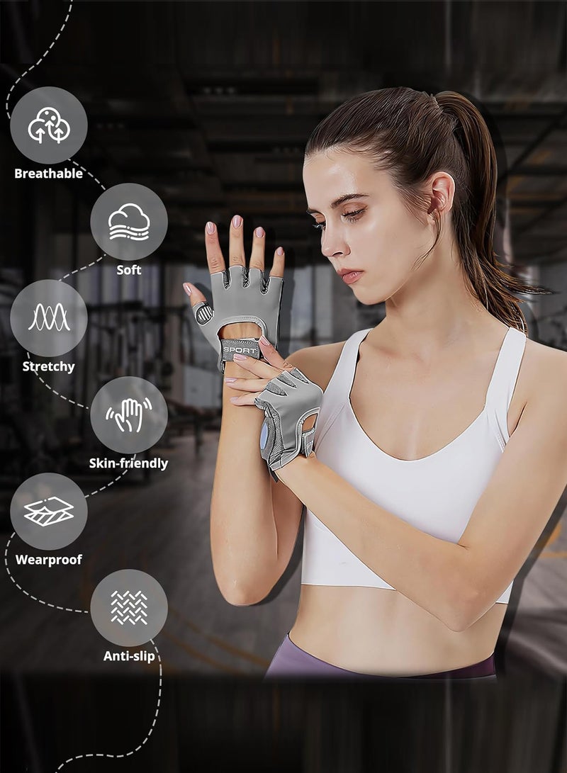 HomKawt HomKawt Weight Lifting Gloves, Workout Gloves for men and Women, Cycling Gloves with non-slip Silicone & Wrist Support Adjustable Velcro Strap, Suitable for Fitness Training Weightlifting  - Image 4