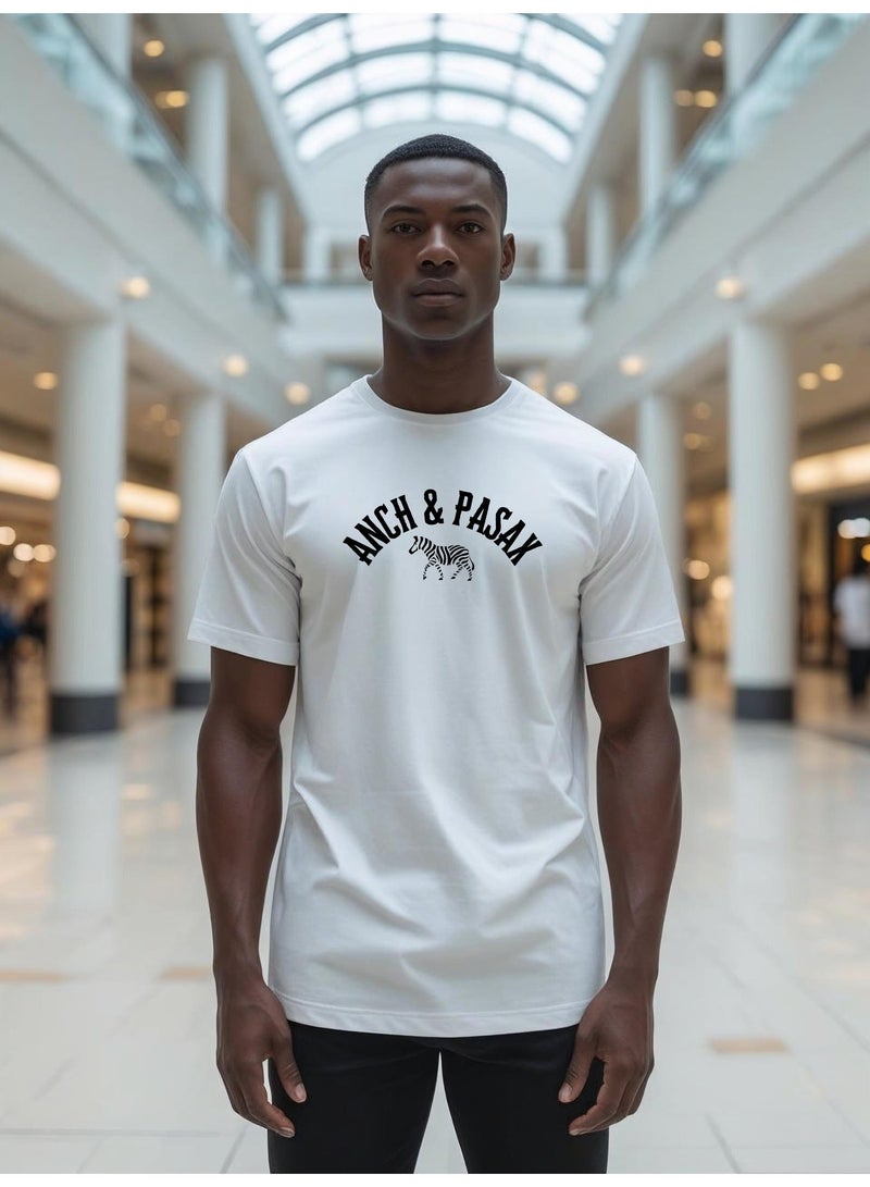 Anch & Pasax The Zebra Elegance –signature logo - T-Shirt for Men & Women | Available in Regular Fit | iconic logo | 100% Premium Cotton | Designed in UAE | 200 GSM | Soft Feel | Breathable | Mood-Based Daily Wear | Casual Essential | Unisex Designs - Image 4