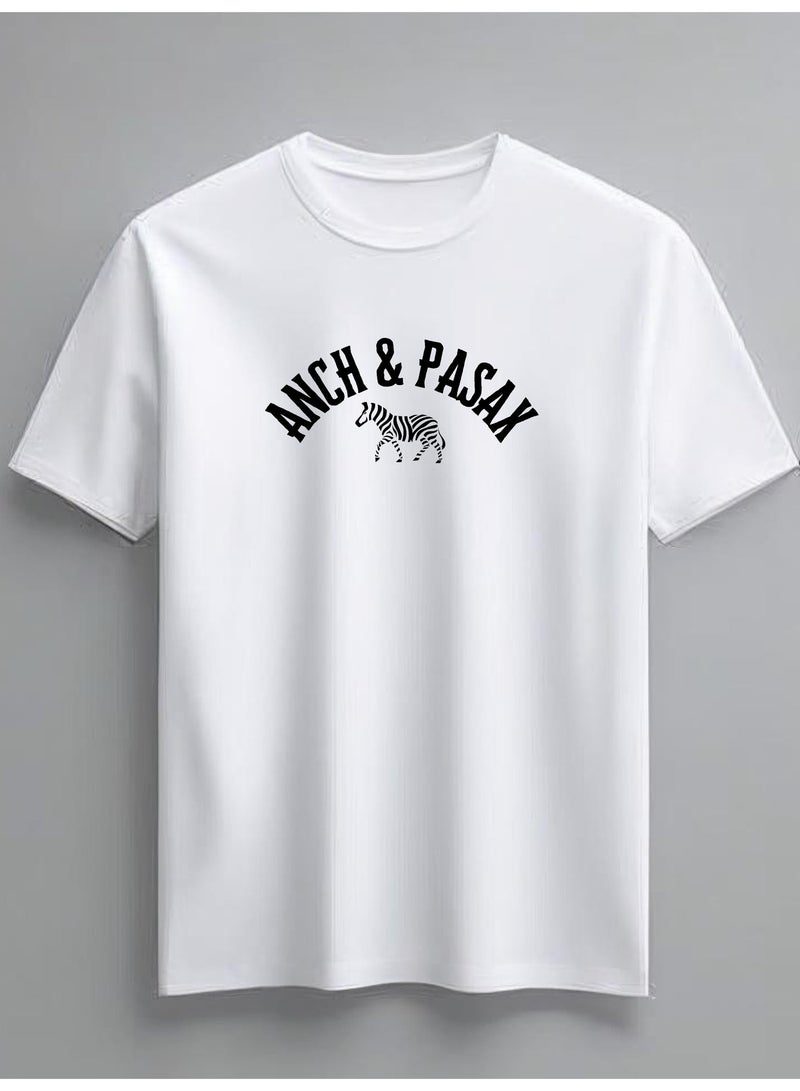 Anch & Pasax The Zebra Elegance –signature logo - T-Shirt for Men & Women | Available in Regular Fit | iconic logo | 100% Premium Cotton | Designed in UAE | 200 GSM | Soft Feel | Breathable | Mood-Based Daily Wear | Casual Essential | Unisex Designs - Image 1