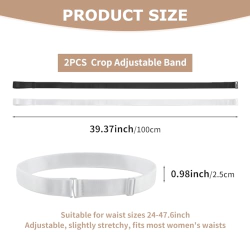 HOUSEEN 2Pcs Crop Tuck Band, Adjustable Elastic Crop Tuck Band, Crop Band for Tucking Shirts, Sweaters, Elastic Tuck Band to Change The Style of Your Tops ​ - Image 5