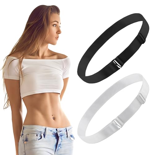 HOUSEEN 2Pcs Crop Tuck Band, Adjustable Elastic Crop Tuck Band, Crop Band for Tucking Shirts, Sweaters, Elastic Tuck Band to Change The Style of Your Tops ​ - Image 3