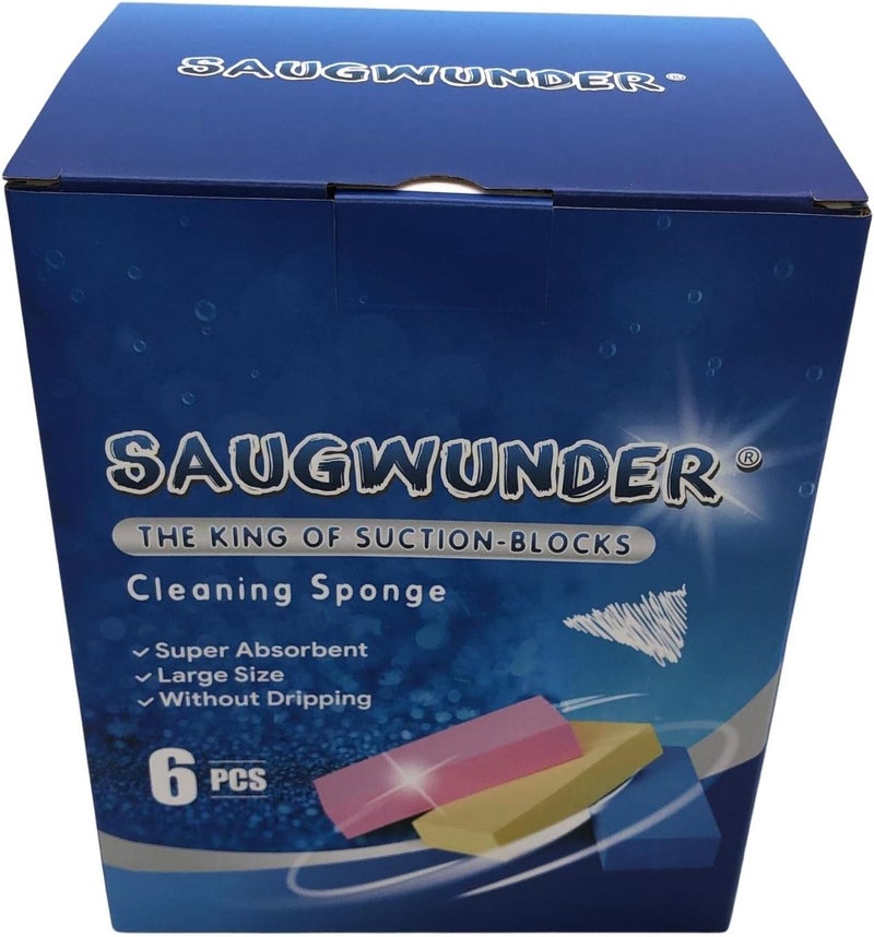 SAUGWUNDER Super Absorbent Water Sponge Durable Stuff PVA Sponge Use in Car Boat Kayak Bathroom After Shower Pick Up Water Like Vacuum All Purpose Kit Cleaning Supples (Multi-Color, 6X) - Image 2