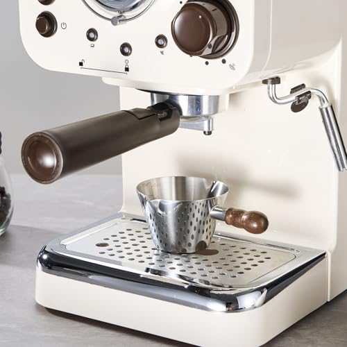 Baalaka 2 Pcs Espresso Cups with Handle,Stainless Steel Espresso Cups Set of 2, 3.4oz Double Spout Glass Measuring Cup, Milk Frothing Pitcher with Spout, Espresso Shot Cup with V-Shaped Mout(Silver) - Image 2