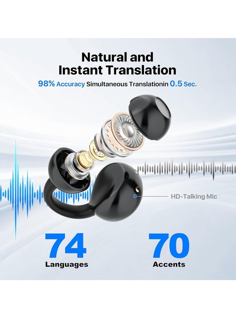AI Translator Earbuds, Upgrade 3-in-1 Real-Time Translation for 144 Languages Accents Earphone, HD Sound, Long Battery Life, Ideal for Travel and Business  - Image 3