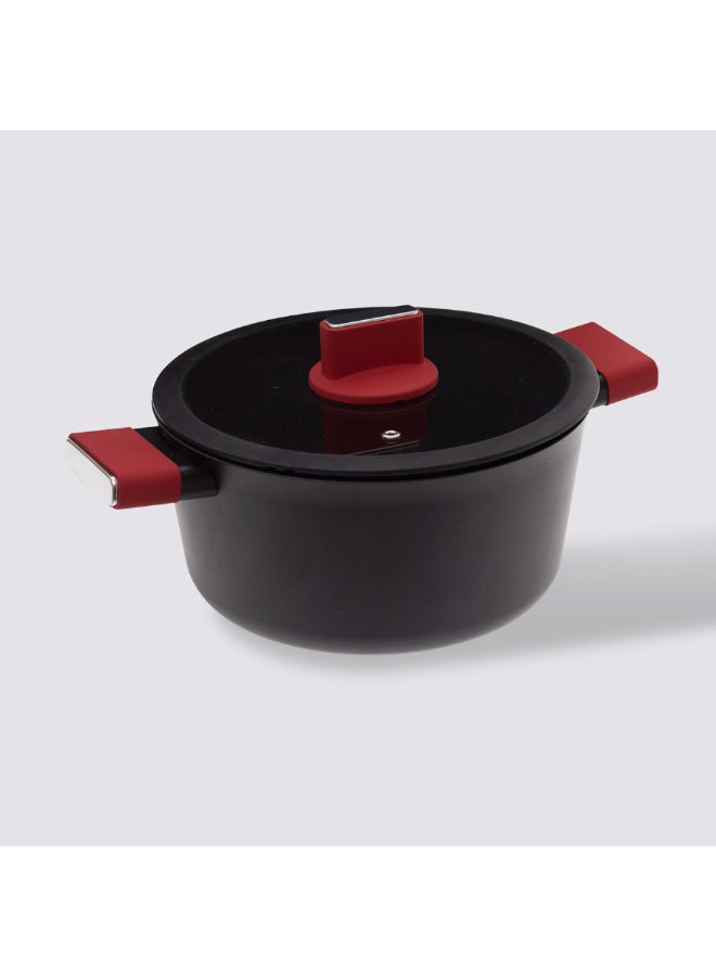 Five Simply Smart Silitop Forged Aluminium Casserole Dish Black and Red 24 cm 151398 - Image 1