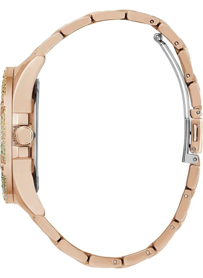 جس GUESS Stainless Steel Women Rose Gold Analog Round Dial Watch- Gw0464L5 - Image 2